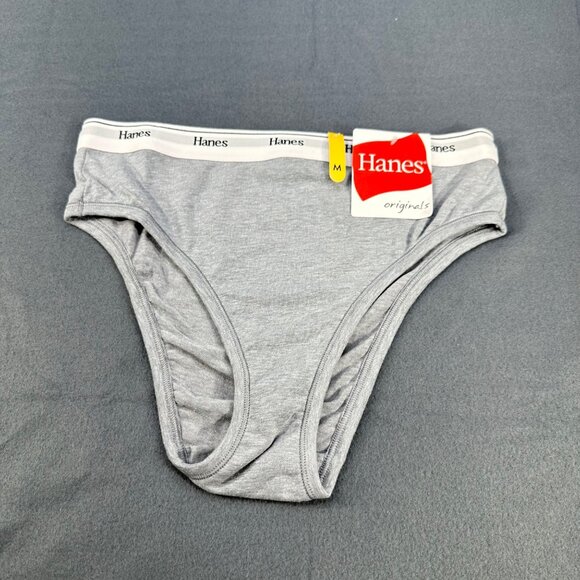 Hanes Women's Size Medium Panty Hi Leg Originals Gray New With Tags - Picture 1 of 8
